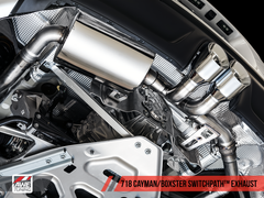 AWE Tuning AWE SwitchPath Exhaust for Porsche 718 Boxster / Cayman (PSE Only) - Chrome Silver Tips
