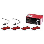 Brembo brake pad set with packaging on a black background