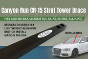 Load image into Gallery viewer, EZT Canyon Run CR15 Front Strut Tower Brace – Audi B8/B8.5 (2008–2016)