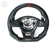 Load image into Gallery viewer, In Stock EZT Steering Wheel – Mercedes W205 AMG – Gloss Carbon + Perforated Leather