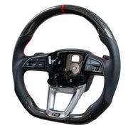In Stock EZT Steering Wheel - Audi B9.5 | Gloss Carbon + Perforated Leather