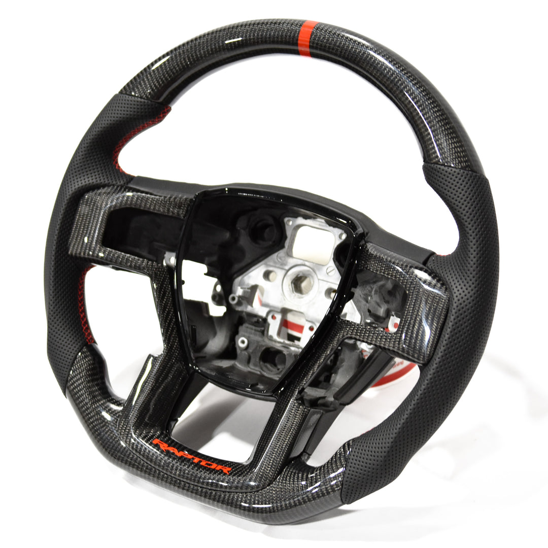 F150 Gen 13 Carbon-Perforated Steering Wheel (Pre-Built)