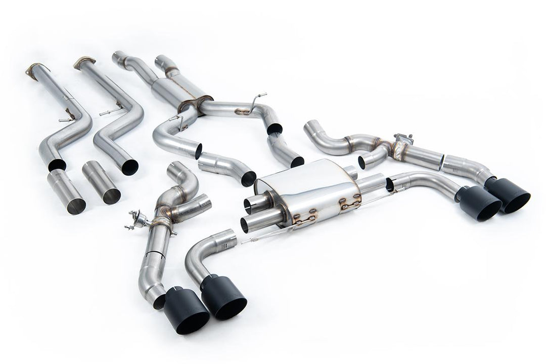 Milltek BMW X3M G01 Cat-Back (2022 and Later) - Resonated / Race - Cerakote Black