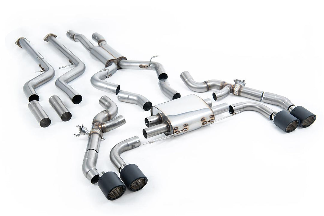 Milltek BMW X3M G01 Cat-Back (2022 and Later) - Resonated / Race - Carbon