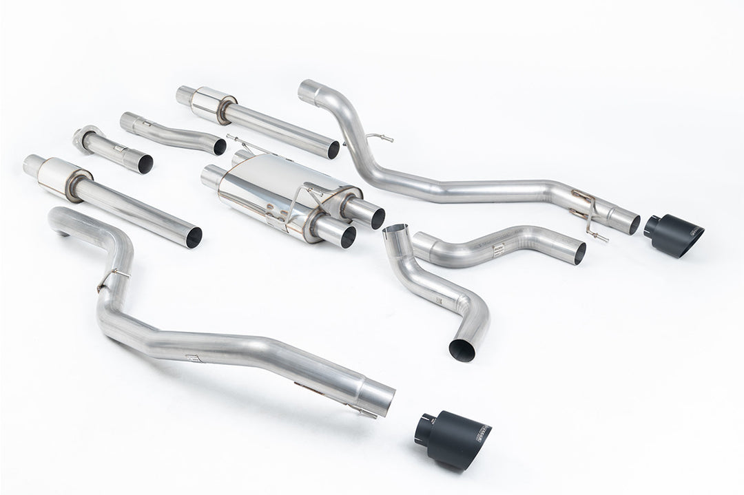 Milltek Valved Cat-Back Exhaust – Ford F-150 Raptor 3.5L EcoBoost (GT-135 Cerakote Black Tips)