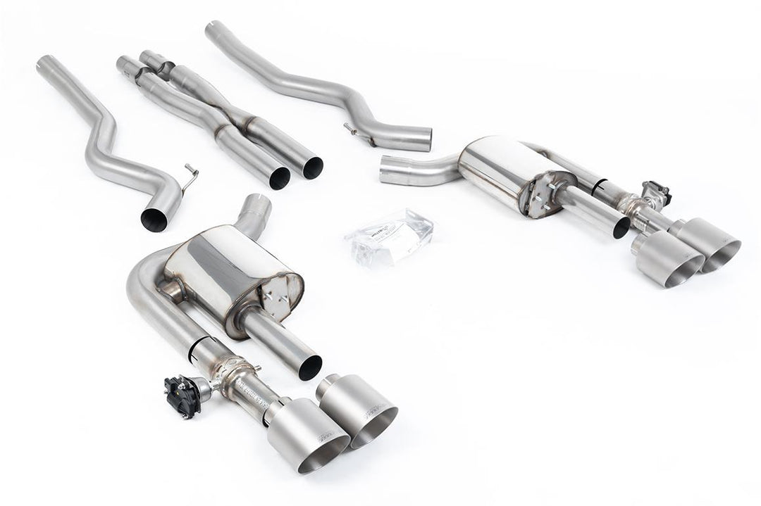 Milltek Ford Mustang S650 Dark Horse Cat-Back (2024 and Later) - Valved / X-Pipe - Brushed Titanium