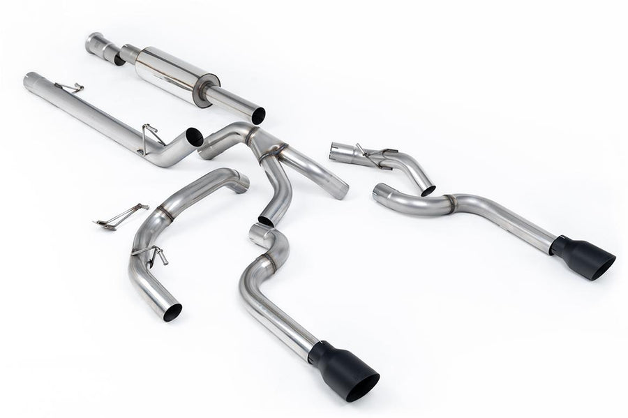 Milltek Ford F-150 5.0 V8 SuperCrew Cat-Back (2021 and Later) - Resonated / Road+ - Cerakote Black