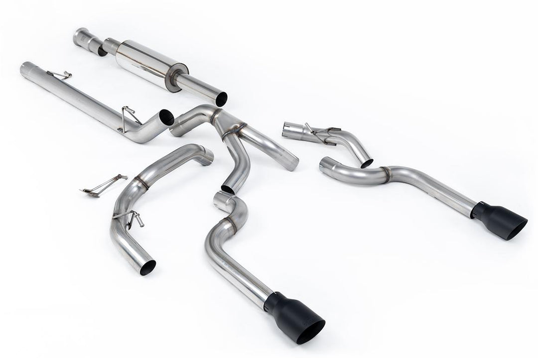 Milltek Ford F-150 5.0 V8 SuperCrew Cat-Back (2021 and Later) - Resonated / Road+ - Cerakote Black