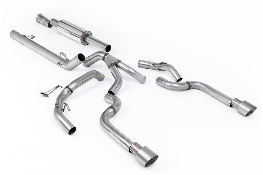 Milltek Ford F-150 5.0 V8 SuperCrew Cat-Back (2021 and Later) - Resonated / Road+ - Brushed Titanium