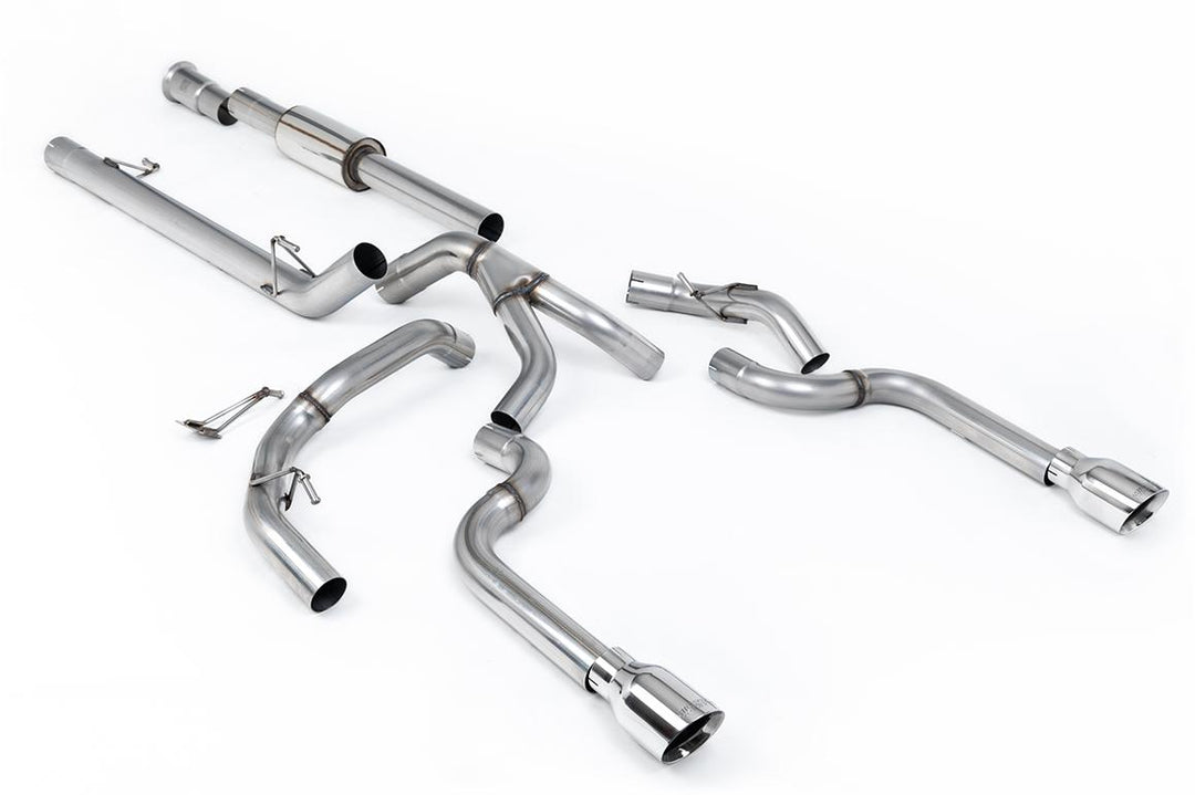 Milltek Ford F-150 5.0 V8 SuperCrew Cat-Back (2021 and Later) - Resonated / Race / Louder - Polished