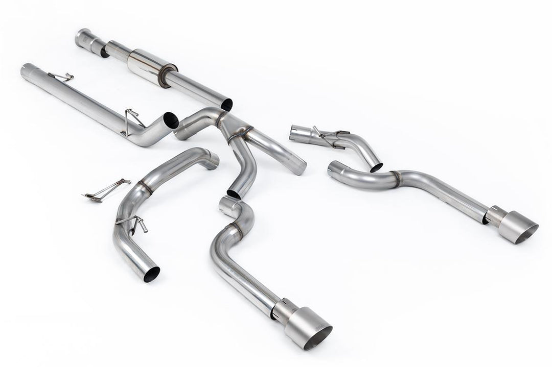 Milltek Ford F-150 5.0 V8 SuperCrew Cat-Back (2021 and Later) - Resonated / Race / Louder - Brushed Titanium