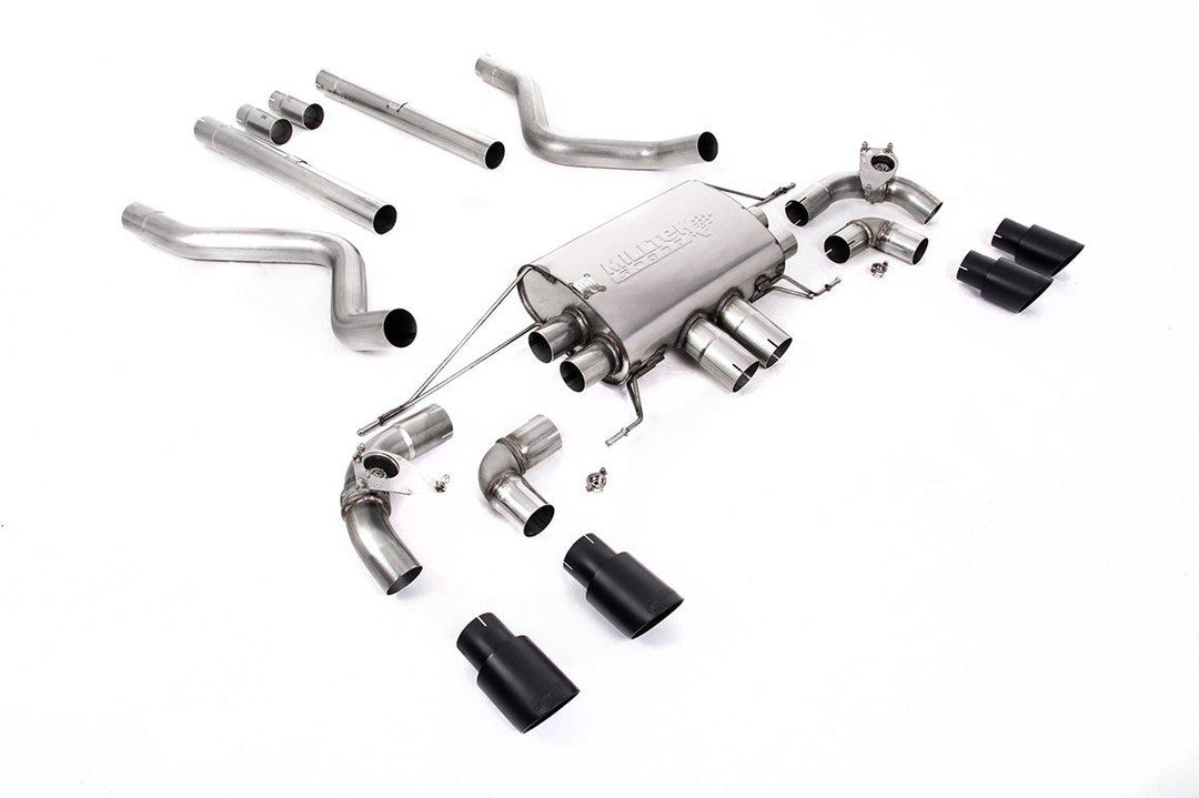 Milltek Defender 90 V8 Cat-Back (2021 and Later) - Non-Resonated / Valved (SSXLR174) - Cerakote Black