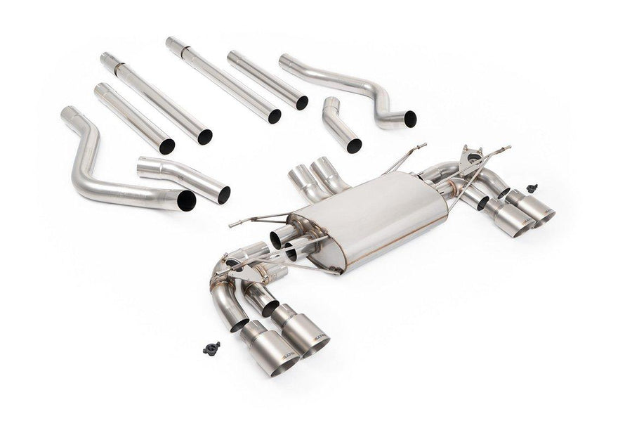 Milltek Defender 130 V8 NAS Cat-Back (2023 and Later) - Non-Resonated / Valved / Louder - Brushed Titanium