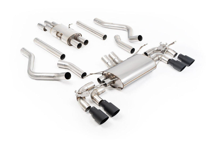 Milltek Defender 130 V8 NAS Cat-Back (2023 and Later) - Resonated / Valved - Cerakote Black