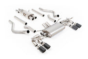 Load image into Gallery viewer, Milltek Defender 130 V8 NAS Cat-Back (2023 and Later) - Resonated / Valved - Carbon