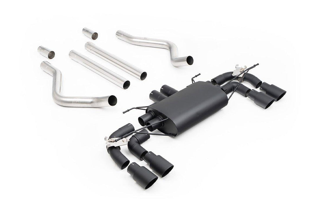 Milltek Defender 90 V8 Cat-Back (2021 and Later) - Non-Resonated / Valved (SSXLR256) - Cerakote Black