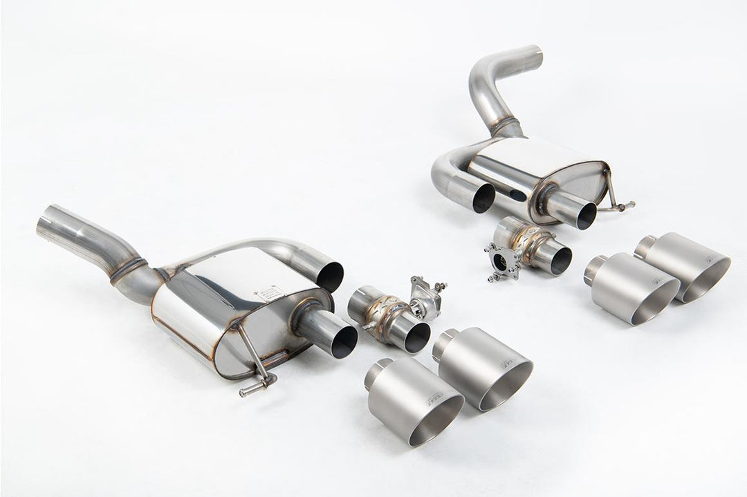 Milltek Porsche Macan GTS/Turbo Rear Silencer (2021 and Later) - Valved - Brushed Titanium