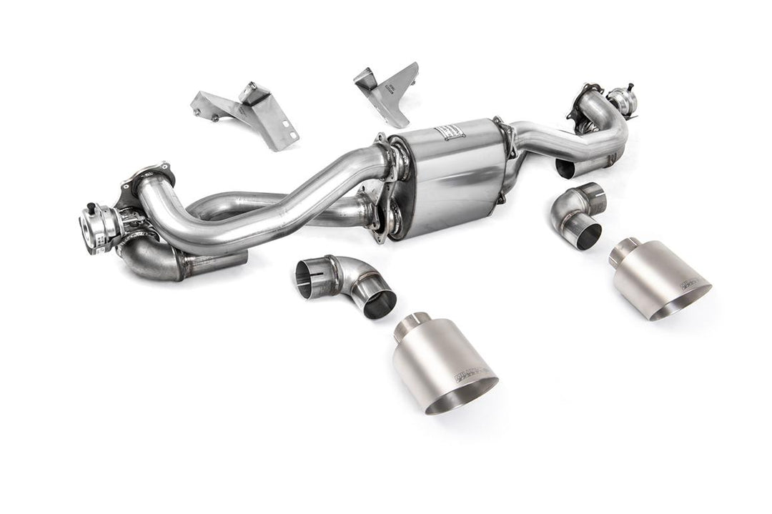 Milltek Porsche 718 Cayman GT4 PDK GPF-Back (2020 and Later) - GPF/OPF-Back - Brushed Titanium
