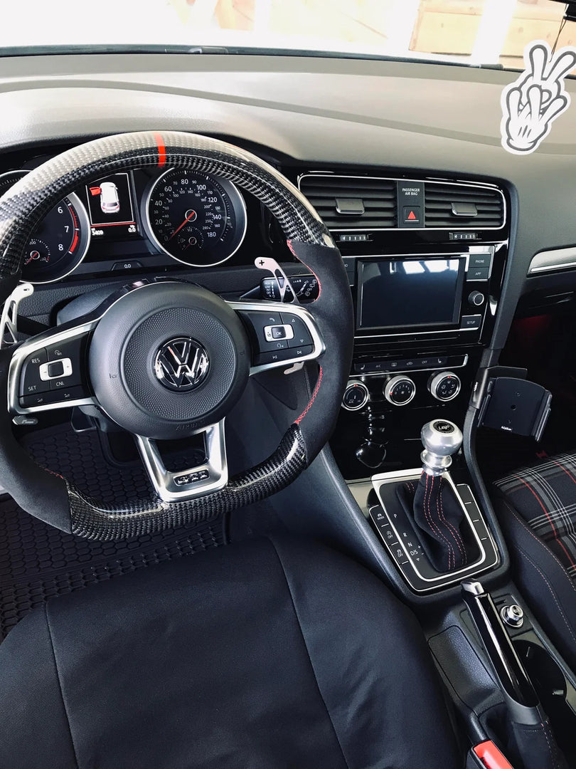 EZT Carbon Fiber-Alcantara Steering Wheel (VW MK7/MK7.5)