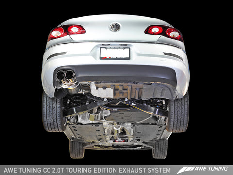 AWE Tuning AWE Touring Edition Exhaust for VW CC 2.0T - Dual Outlet - Chrome Silver Tips