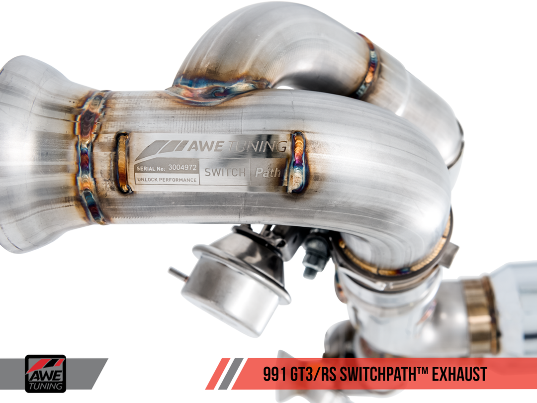 AWE Tuning AWE Center Muffler Delete for Porsche 991.1 / 991.2 GT3 / RS - Diamond Black Tips