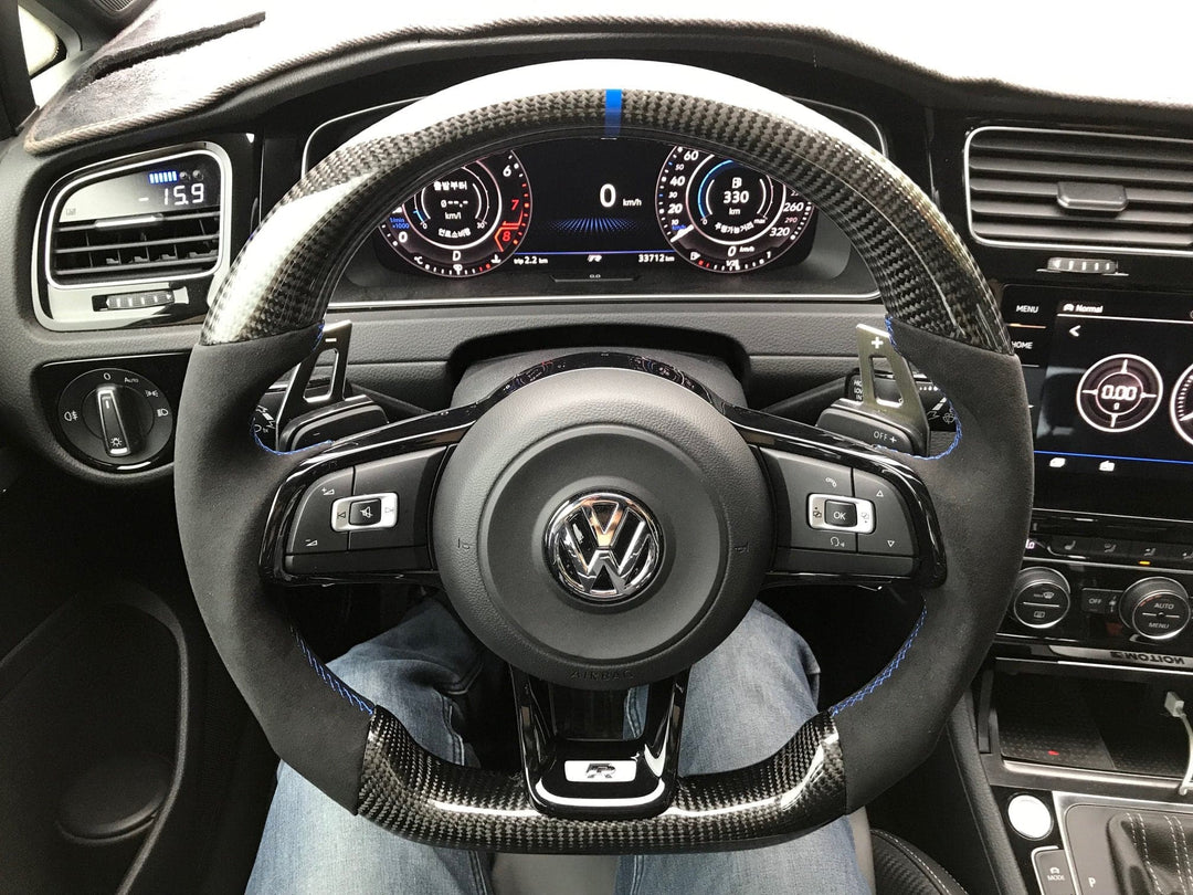 EZT Carbon Fiber-Alcantara Steering Wheel (VW MK7/MK7.5)