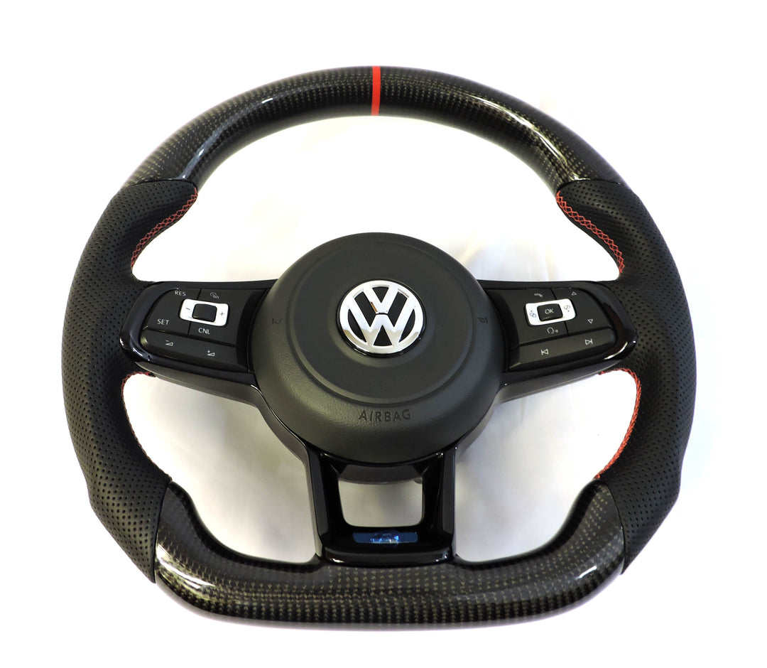 EZT Carbon Fiber-Perforated Steering Wheel (VW MK7/MK7.5)