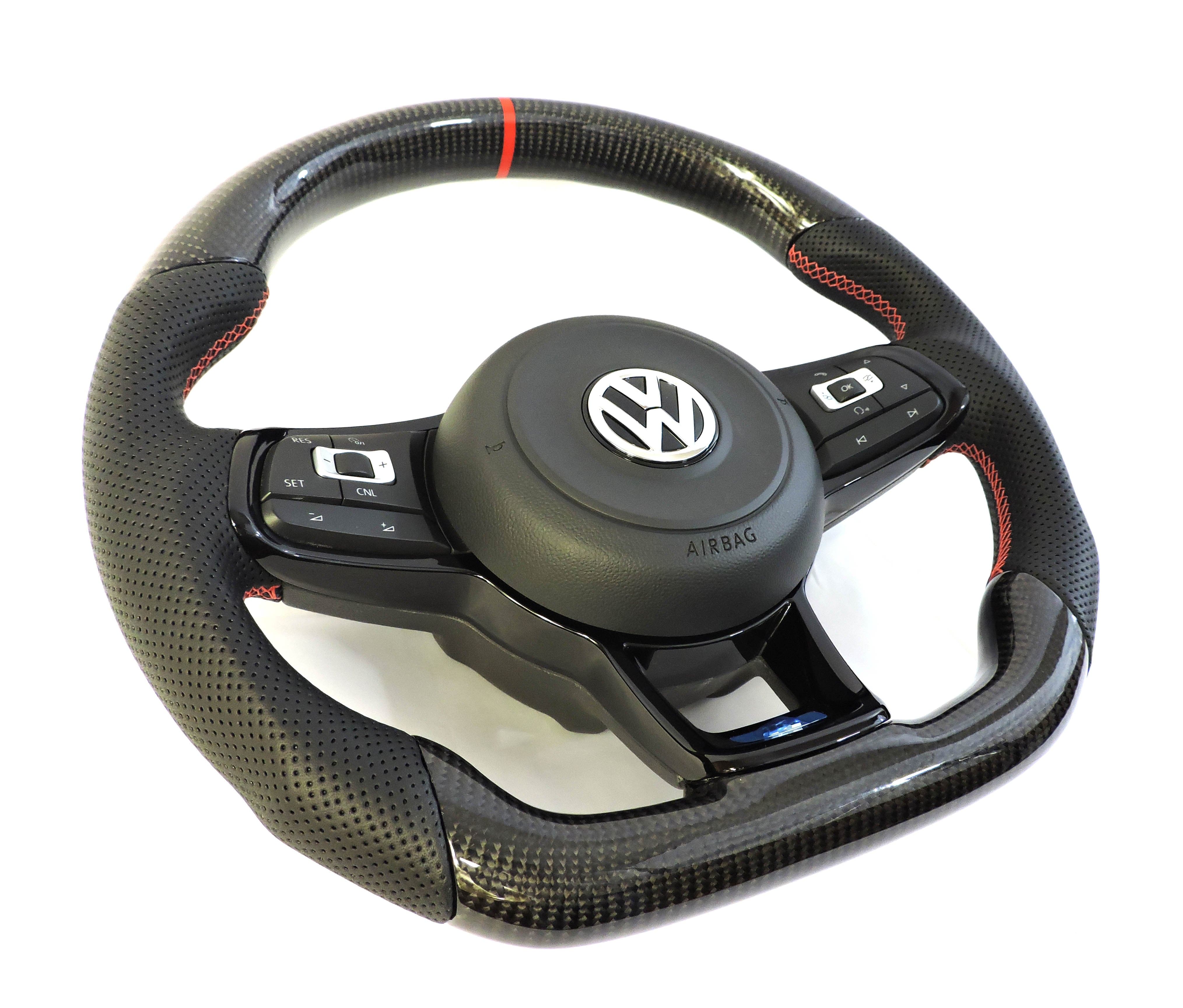 EZT Carbon Fiber-Perforated Steering Wheel (VW MK7/MK7.5