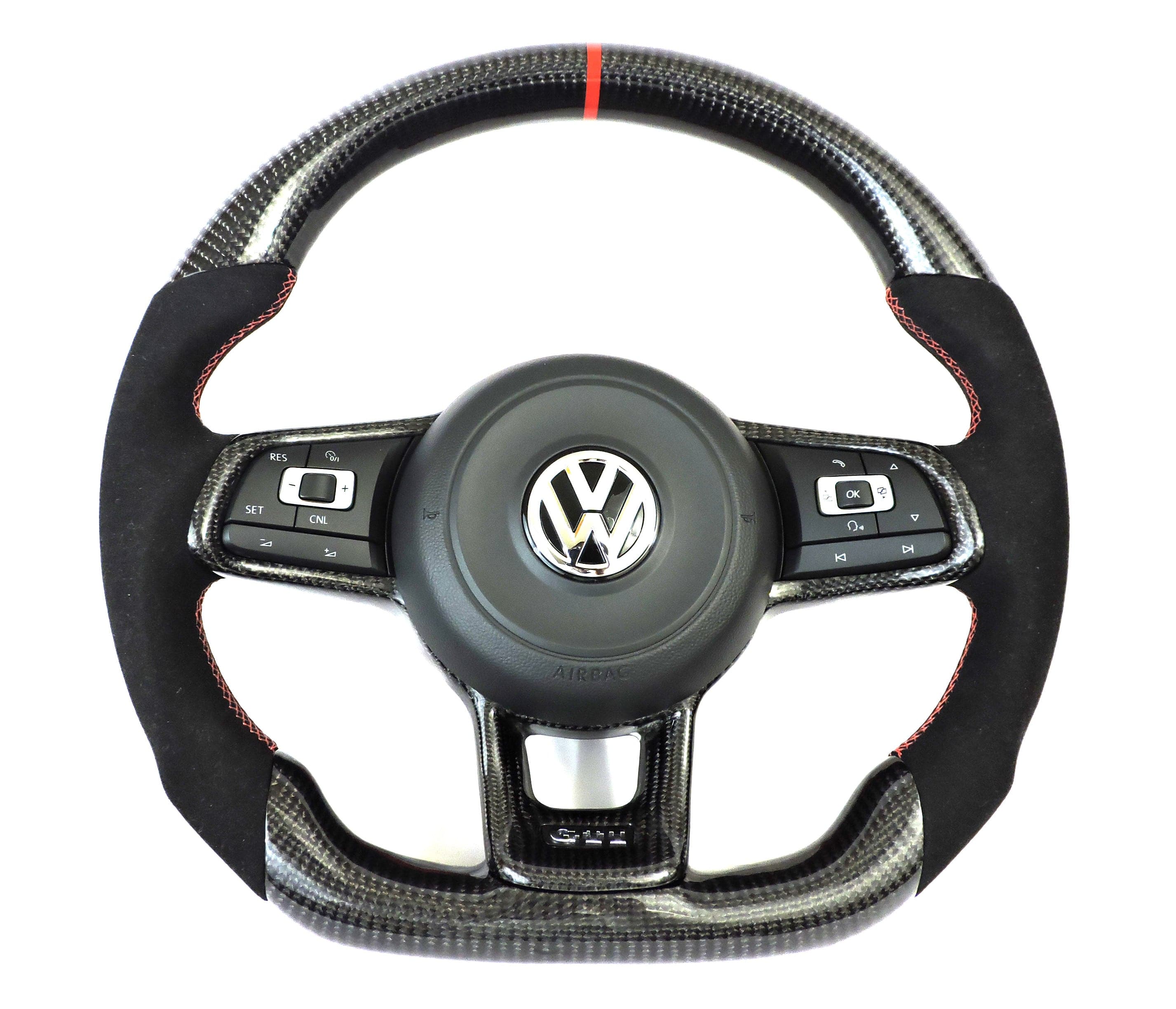 Alcantara+Real Carbon Fiber Steering Wheel for VW Golf MK7 Golf R
