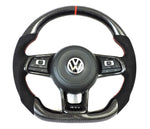 Load image into Gallery viewer, EZT Carbon Fiber-Alcantara Steering Wheel (VW MK7/MK7.5)
