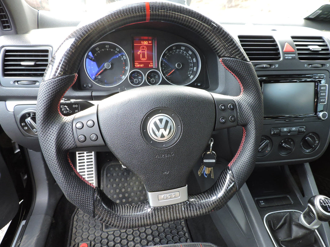 EZT Carbon Fiber-Perforated Steering Wheel (VW MK5)