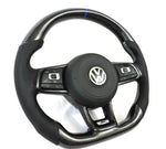 Load image into Gallery viewer, EZT Carbon Fiber-Perforated Steering Wheel (VW MK7/MK7.5)
