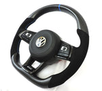 Load image into Gallery viewer, EZT Carbon Fiber-Alcantara Steering Wheel (VW MK7/MK7.5)
