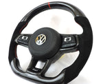 Load image into Gallery viewer, EZT Carbon Fiber-Alcantara Steering Wheel (VW MK7/MK7.5)
