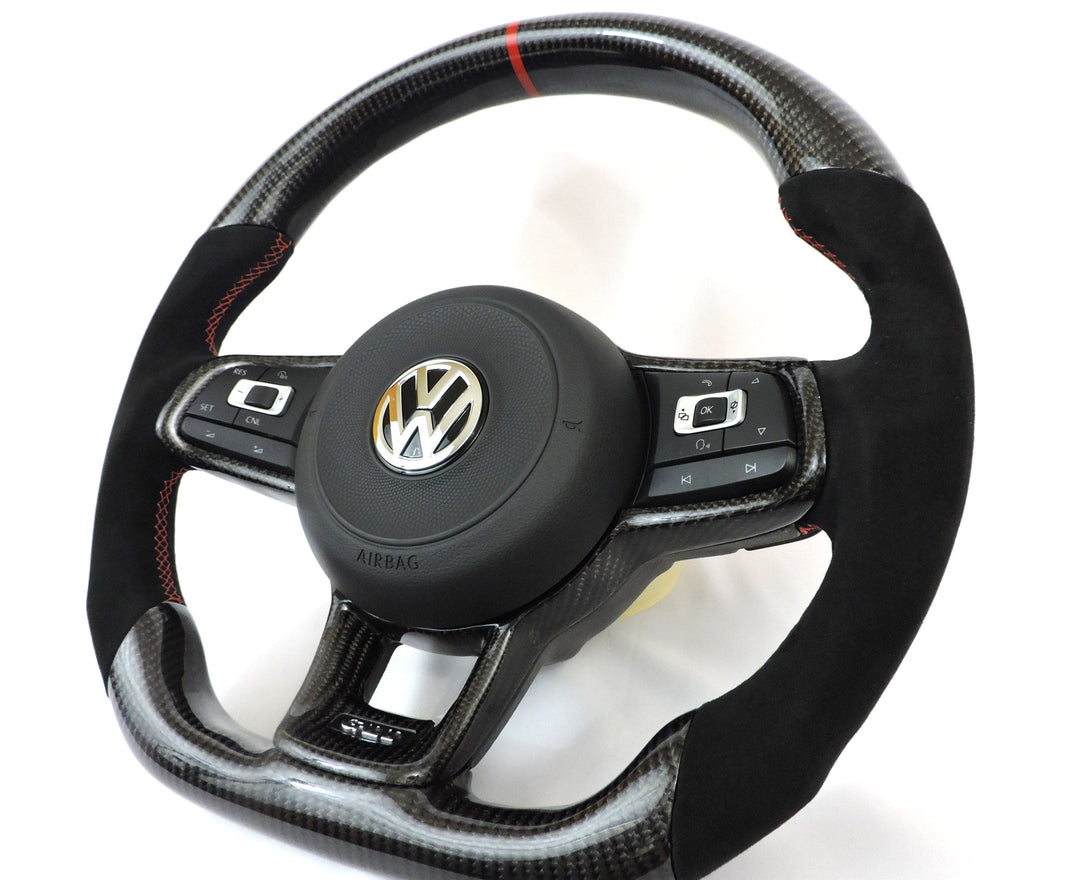 EZT Carbon Fiber-Alcantara Steering Wheel (VW MK7/MK7.5)