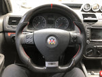 Load image into Gallery viewer, EZT Carbon Fiber-Perforated Steering Wheel (VW MK5)
