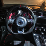 Load image into Gallery viewer, EZT Carbon Fiber-Alcantara Steering Wheel (VW MK7/MK7.5)
