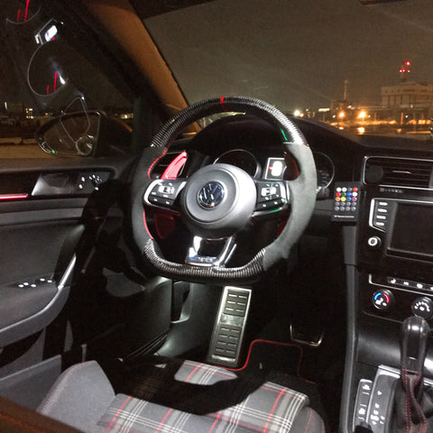EZT Carbon Fiber-Alcantara Steering Wheel (VW MK7/MK7.5)