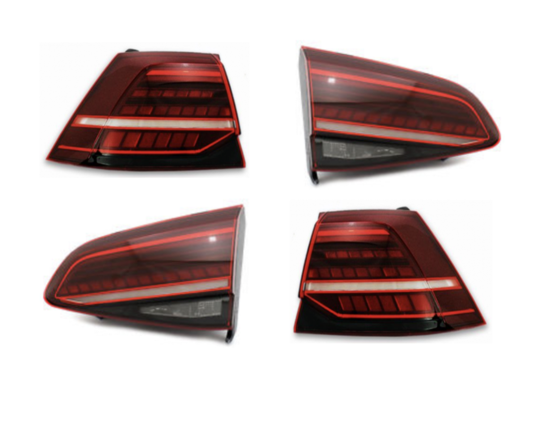 VW MK7.5 Golf/GTI/R Tinted Euro Dynamic Taillights w/ Rear Fog