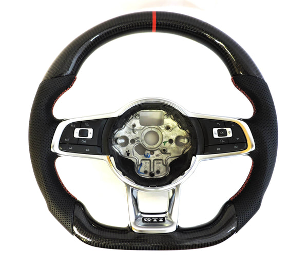 EZT Carbon Fiber-Perforated Steering Wheel (VW MK7/MK7.5)