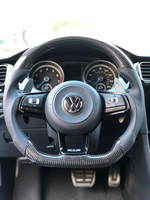 Load image into Gallery viewer, EZT Carbon Fiber-Perforated Steering Wheel (VW MK7/MK7.5)
