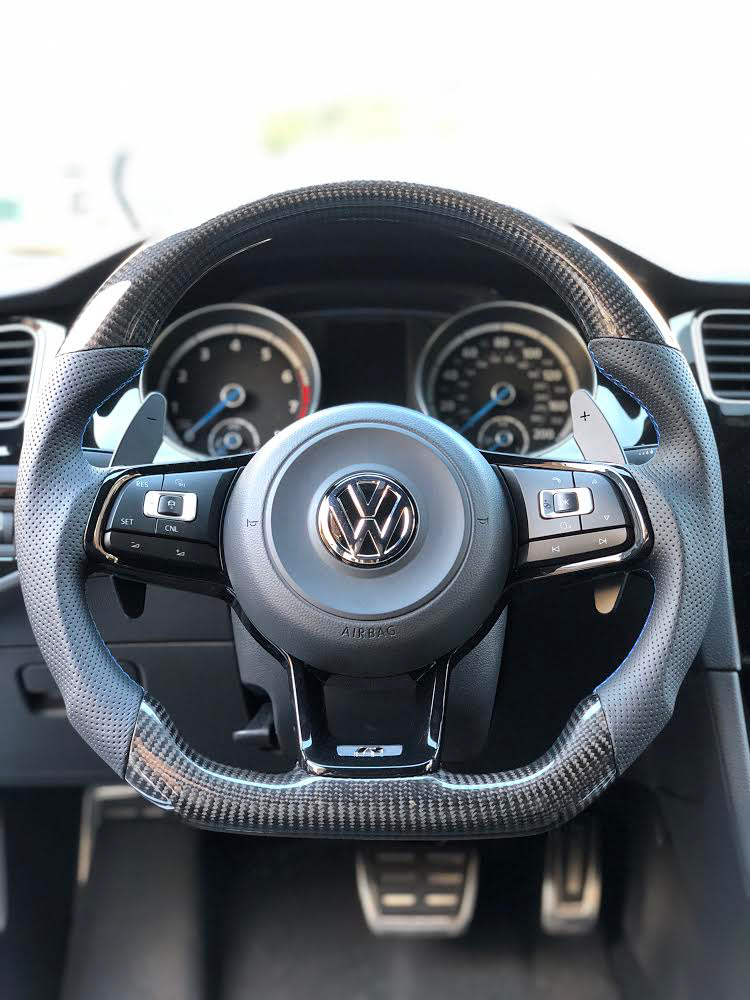 EZT Carbon Fiber-Perforated Steering Wheel (VW MK7/MK7.5)