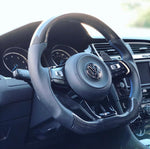 Load image into Gallery viewer, EZT Carbon Fiber-Perforated Steering Wheel (VW MK7/MK7.5)
