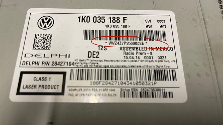 VW RNS510, RNS315 & RCD510 Radio Security Code Retrieval Service