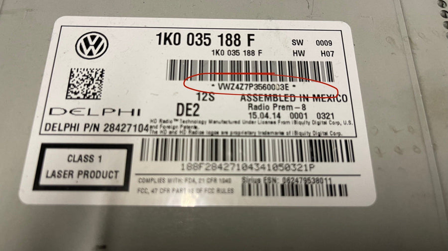 VW RNS510, RNS315 & RCD510 Radio Security Code Retrieval Service