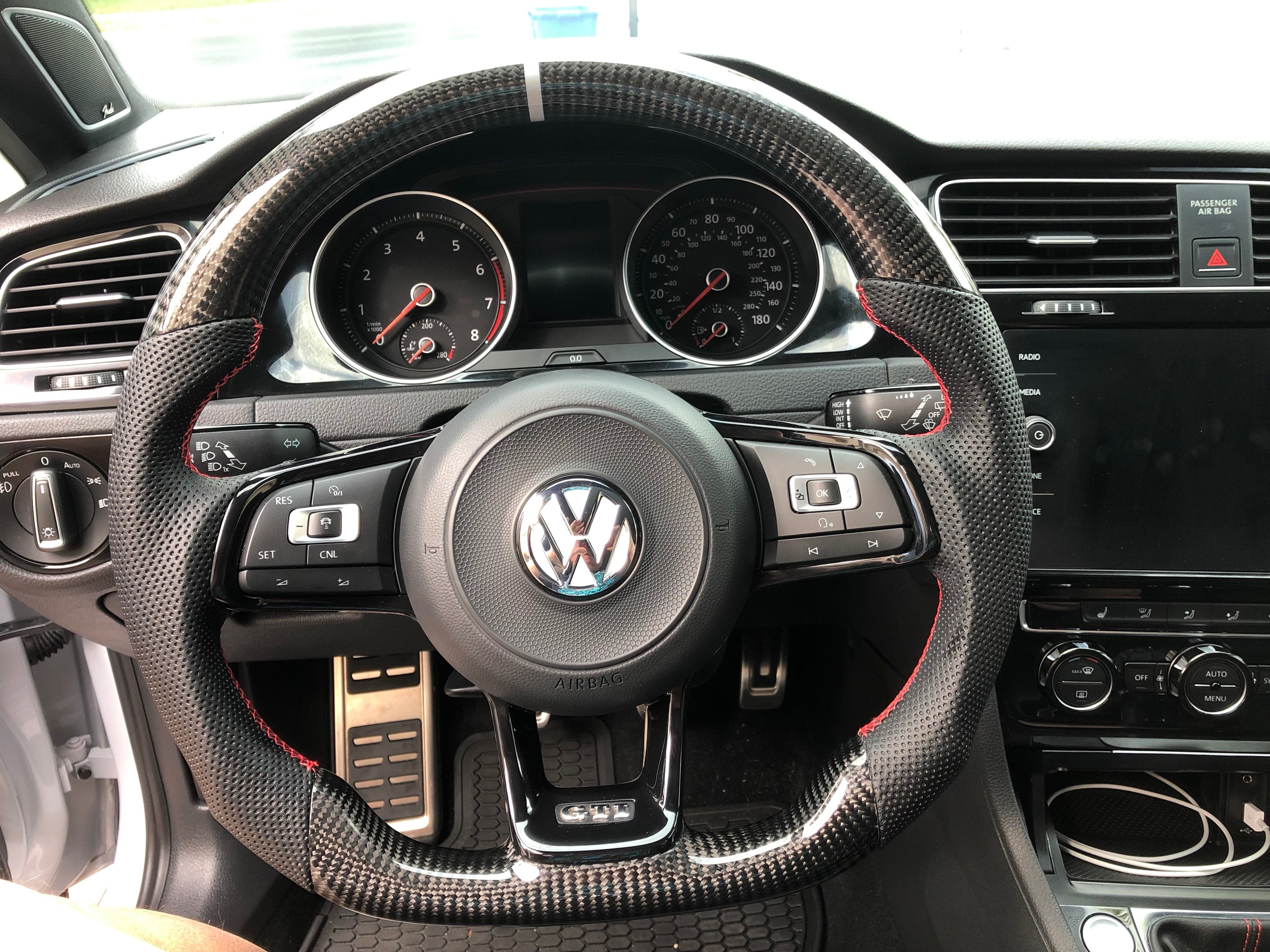 EZT Carbon Fiber-Perforated Steering Wheel (VW MK7/MK7.5