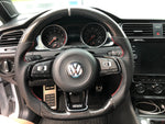 Load image into Gallery viewer, EZT Carbon Fiber-Perforated Steering Wheel (VW MK7/MK7.5)
